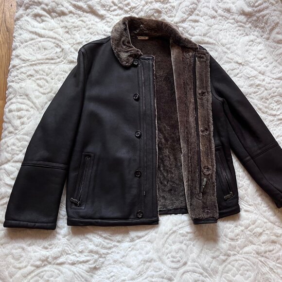 Longhi Brown Leather Jacket (Size 48) - Picture 6 of 10